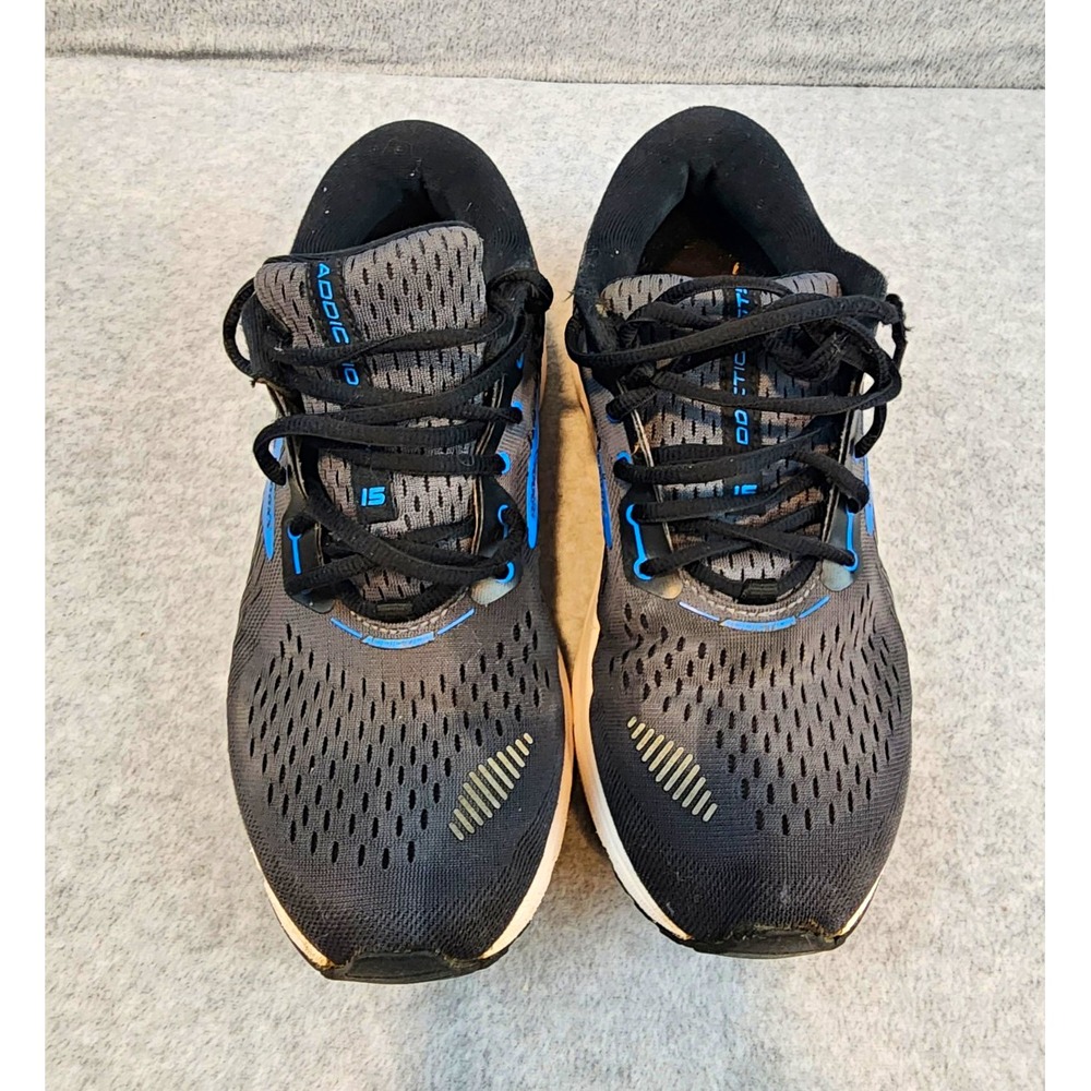 Brooks Addiction GTS 15 Men's Running Shoes Black Gray Blue D ** Read **